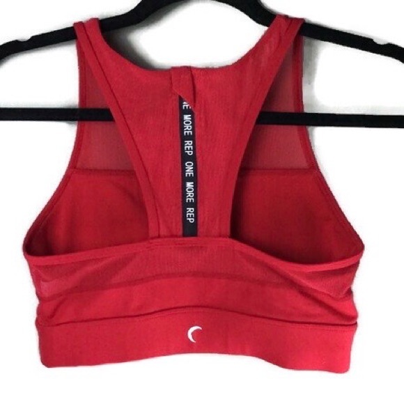 Zyia All-Star One More Rep Mesh Zip Back Red Sports Bra Size Small - Picture 3 of 12